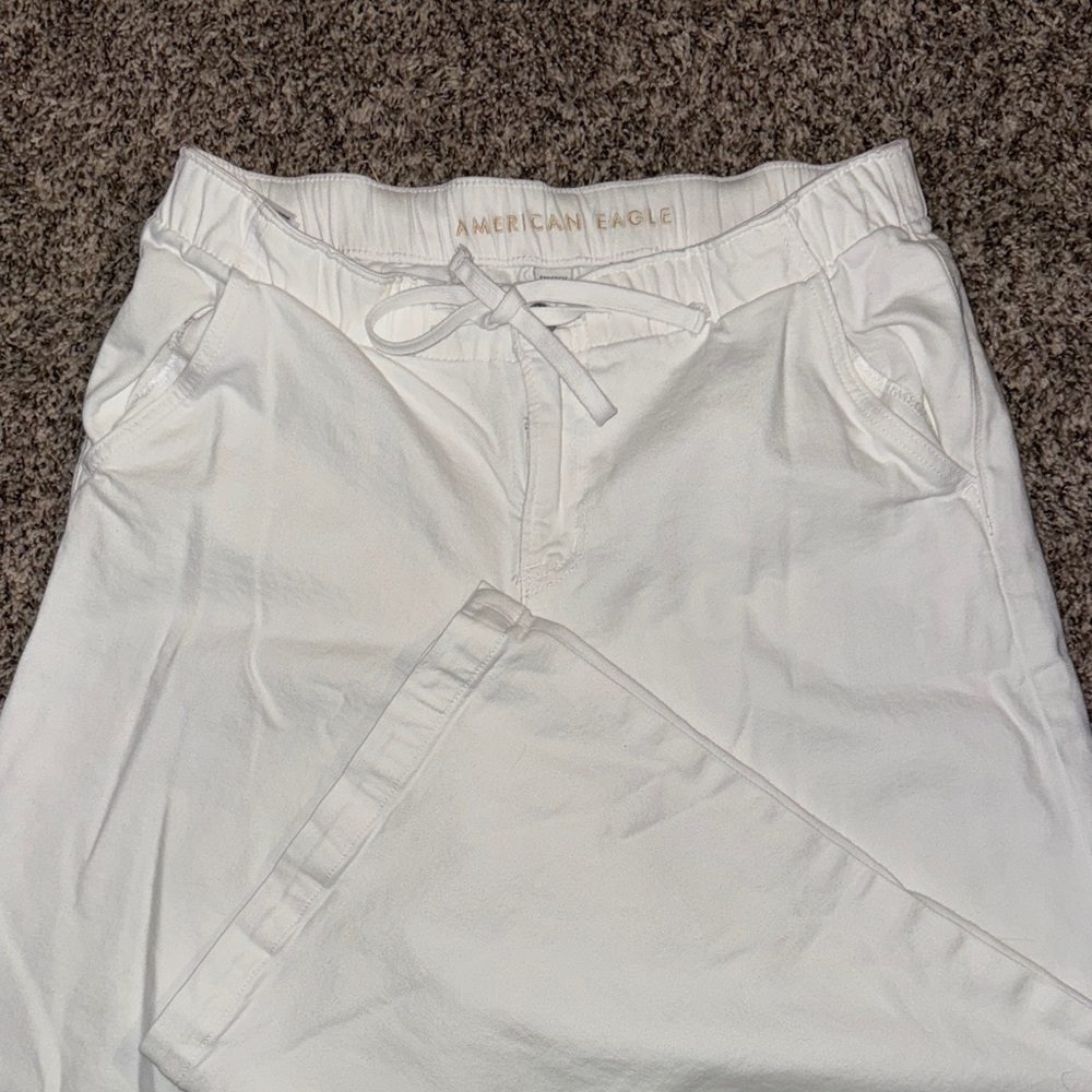 American Eagle Outfitters White Boot Cut Pants ULTRA wide leg
